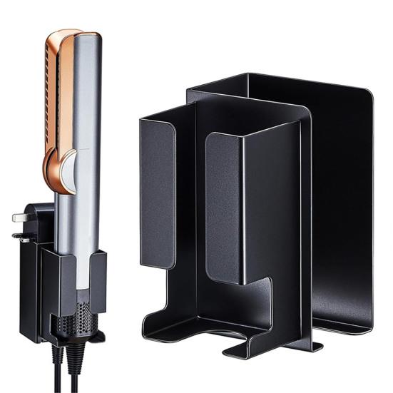 Hair Straightener Holder Wall Mount Adhesive Bathroom Straightener Stand Metal Flat Iron Holder Hair Styling Tool Organizer for Curling Iron Storage