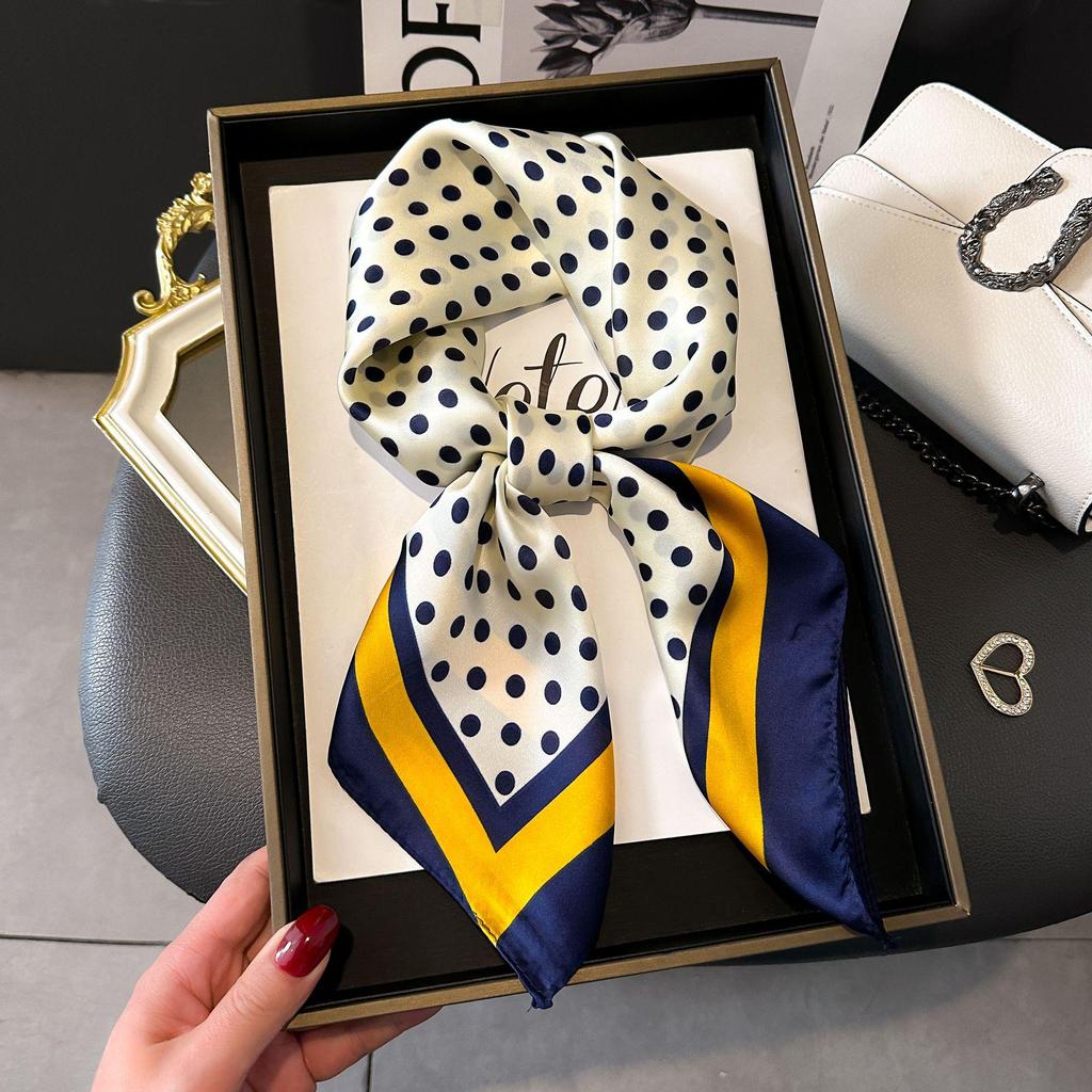 Versatile Faux Silk Small Square Scarf - Elegant Neck Accessory for Spring and Summer