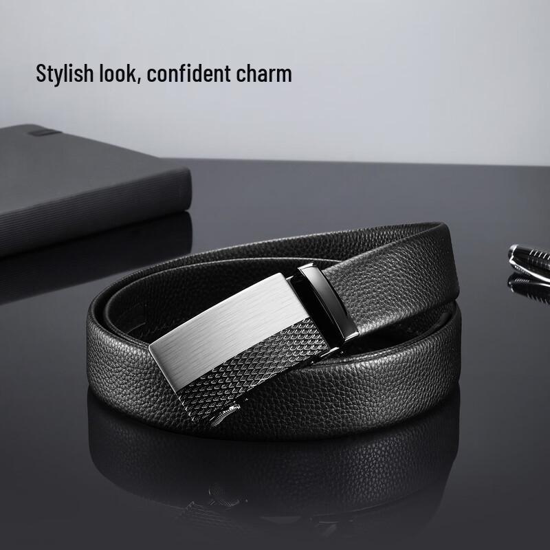 ZIPPO Men's Cowhide Leather Automatic Buckle Belt