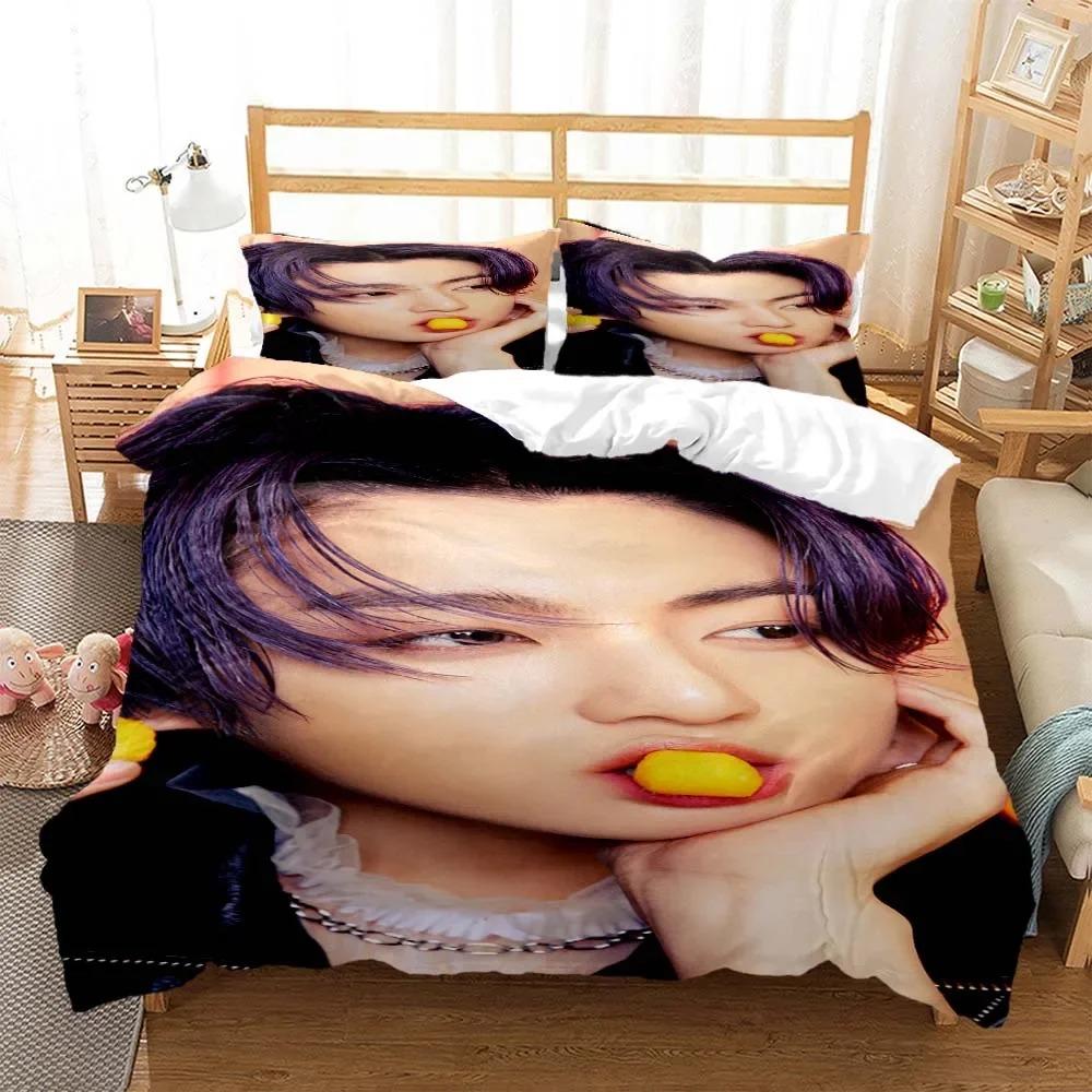 Fashion Men's Top Tier Singer Printed Bedding Set for Youth Queen Bedding Set Quilt Cover Bedding Set for Youth