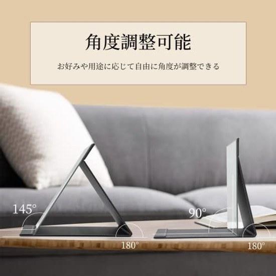 OWLKELA Tabletop Mirror Compact Folding Hand S Size Stand Leather Cover Shatter-resistant Stylish 1612cm Black