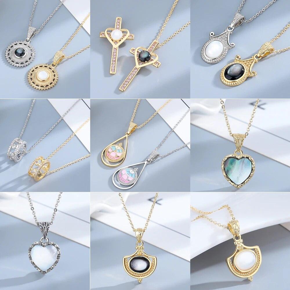 

Черно-белое ожерелье с подвеской в ​​виде ракушки для женщин, золото, серебро, розовое золото, цветная цепочка, романтические украшения, подарок на день рождения