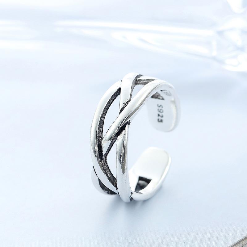 925 Silber Überlappende Damenringe Ehering Party Hochwertiger Schmuck Damen Accessoires Schmuck Allergieprävention