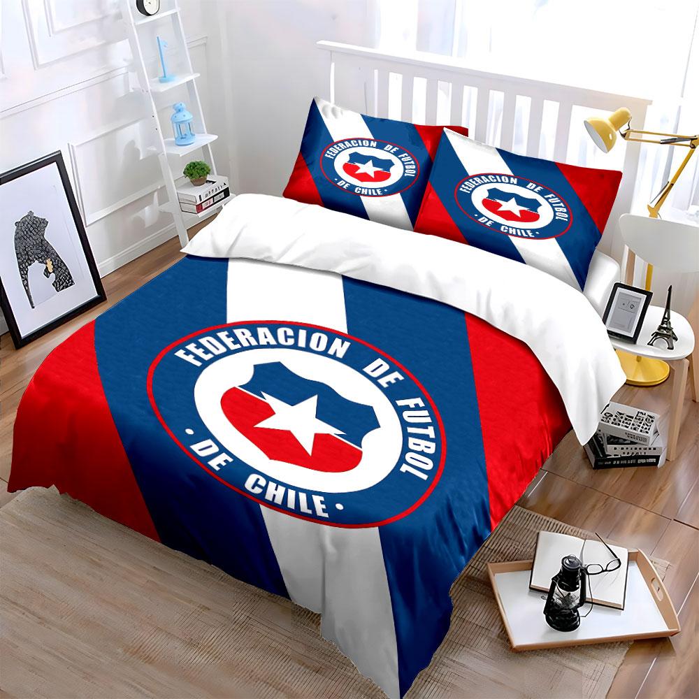 Chile Football Federation Bedding Bedding Duvet Cover Set Duvet Cover Pillowcases (1 * Duvet Cover 2 * Pillowcases, Without Duvet Insert)