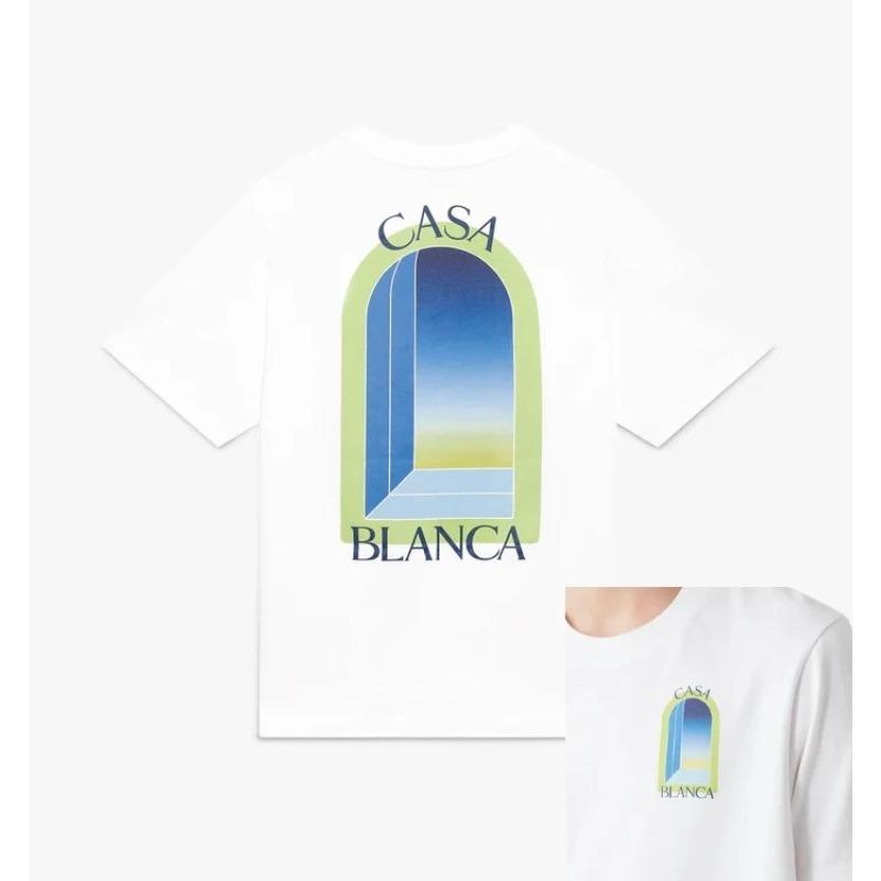 Vânzare Fierbinte T-shirt cu Imprimeu Grafic Casa și Arcuri Mânecă Scurtă Modă High-street Bărbați Femei Larg Casual Supradimensionat Gât Rotund Vară Nouă Tee