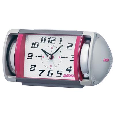Zegar Budzik Analogowy Głośny Dzwonek Dźwięk PYXIS RAIDEN Srebrny Różowy Metalik NR447P Metalik/Niektóre 94×178×109mm