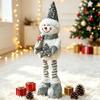 Sequined Retractable Snowman Figurine Sparkling Soft Fabric Christmas Snowman Stretchable Star Xmas Tabletop Ornament