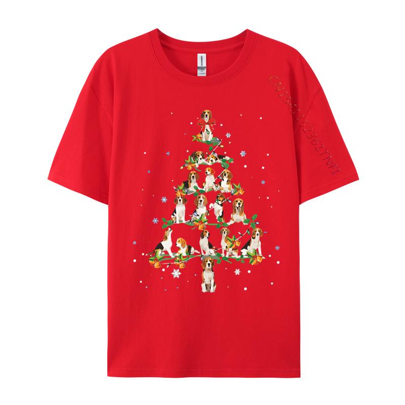 Mens Tshirt Beagle Christmas Tree Santa Funny Dog TShirt Harajuku Oversized Clothes 100 Cotton Pritned Tshirt