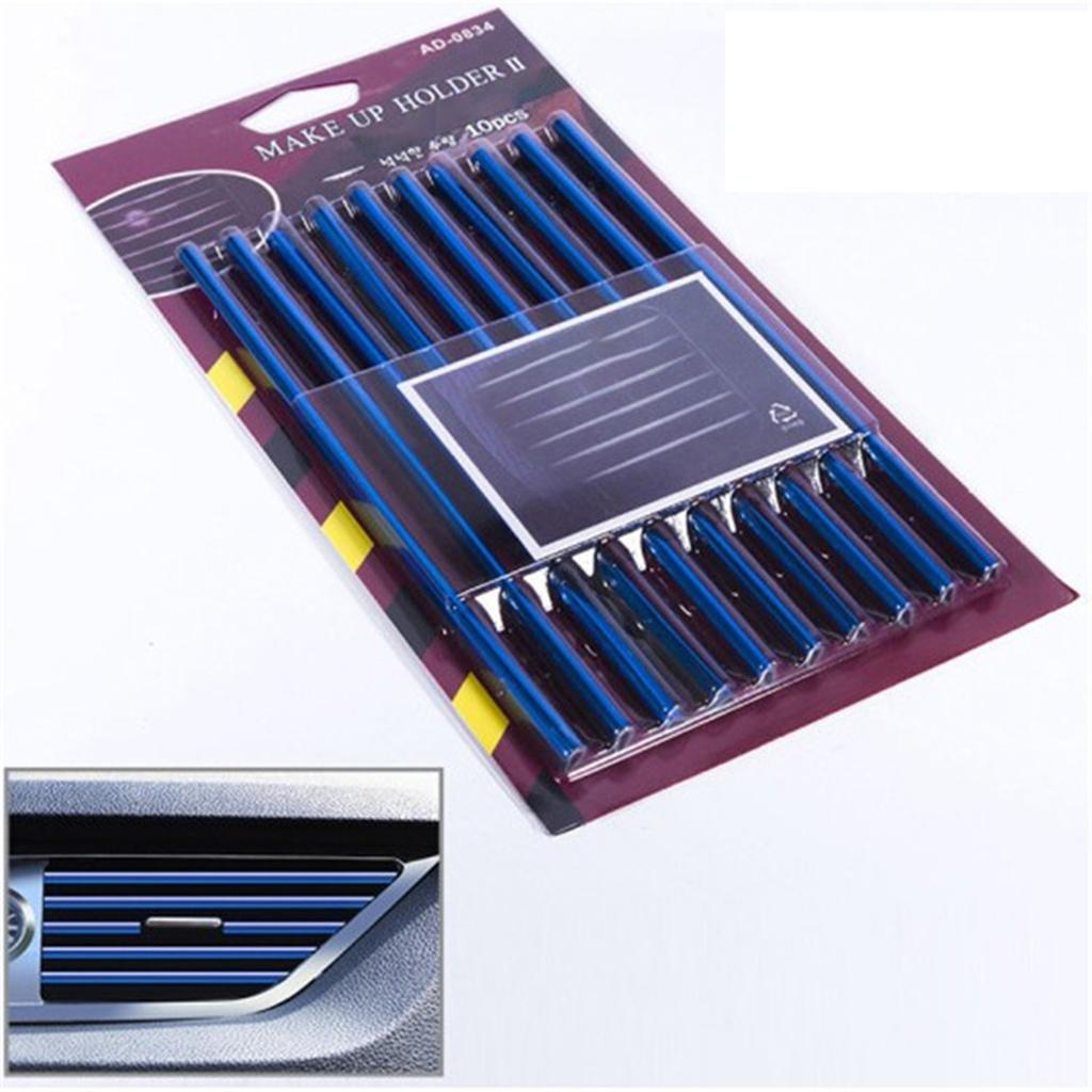 10pcs Car Air Conditioner Vent Trim Colorful PVC Stylish Interior Moulding Strip for Decoration