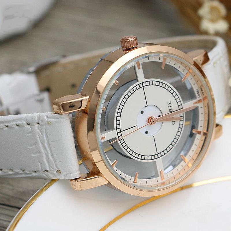 CE97 Fashion Simple Men's Watch Double Sided Hollow Women's Watch Transparent Chassis Couple's Watch Quartz Watch