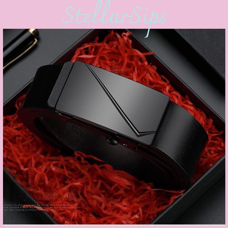 Elegant Black Alloy Buckle Belt With Geometric Design For Office Style