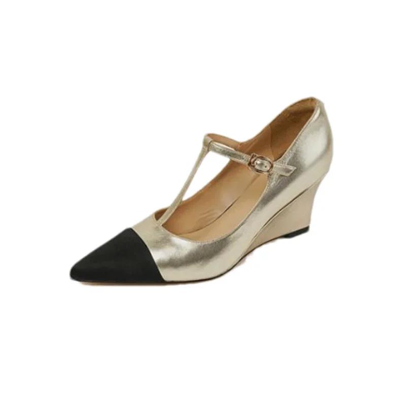 Fashion Pointed Toe High Heels Women Shoes Shallow Wedges Shoes Women 2024 Autumn Designer New Walking Sandals Sexy Dress Mujer Zapatos