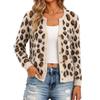 Cardigan maglione con stampa leopardata pigra Maillard 2026 e giacca corta invernale nuova rétro snellente