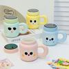 Cute Ceramic Cup Home Set Mug with Lid Big Cap Water Cup Gift Souvenir Cup Anime Girl Durable Durable Useful Useful