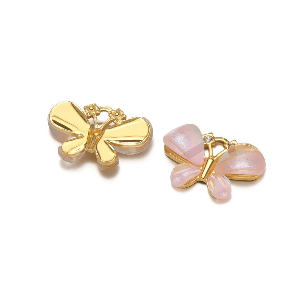 3 Stück Edelstahl Schmetterling Anhänger Zirkonia Muschel Anhänger Kinder Armband Halskette Zubehör DIY Schmuck Ohrringe Herstellung