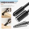 6-Piece Woodworking Rotating Irregular-Shaped File Set Steel Files with Round Handles Grinding and Polishing Tools Deburring