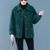Women Jacket Lambskin Ladies Granular Fleece Cardigan Coat Autumn Winter Short Style for Middle-Aged Women