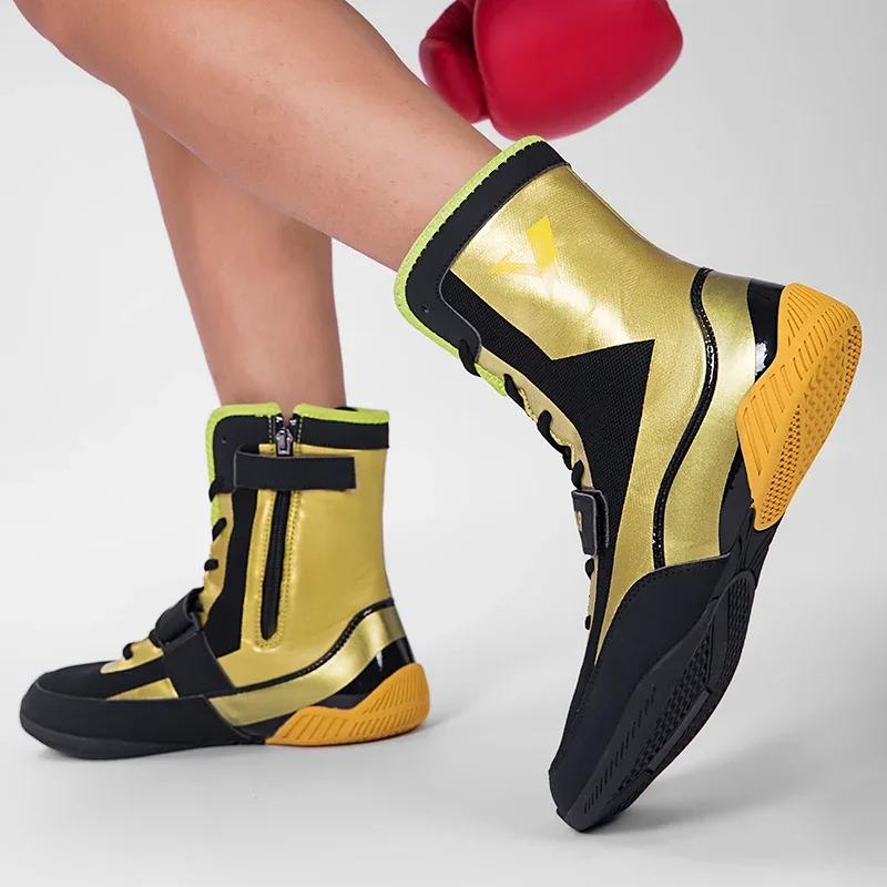 Men Boxing Shoes High-top Comfortable Fighting Sneakers Training Classic Women Casual Original High Ankle Combat Boxing Boots