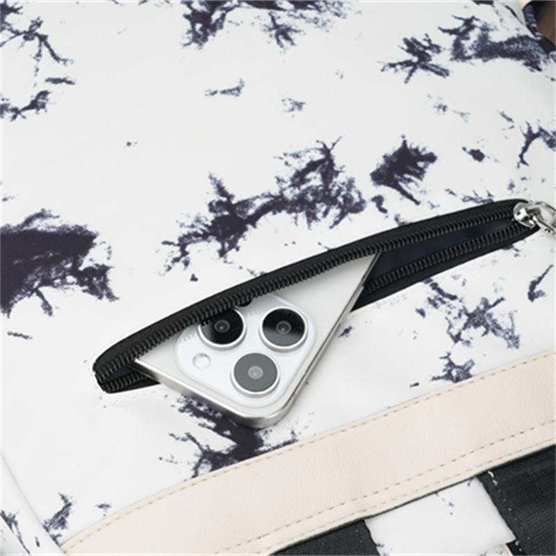 Цветной блок Оксфордский рюкзак Женский рюкзак в студенческом стиле Дорожная сумка розовый — фото 14