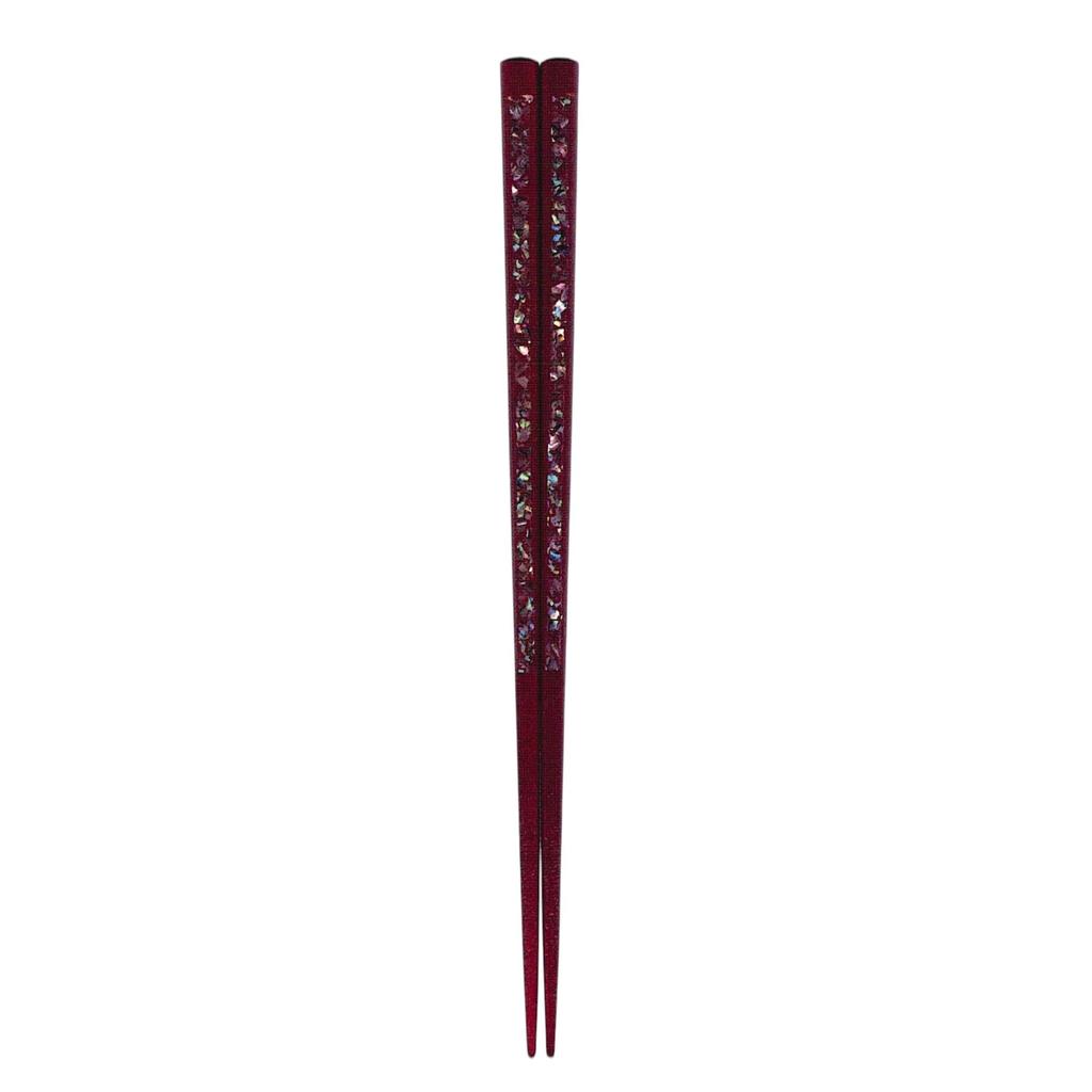 Tanaka Hashiten Light 21cm Wabi-Sabi Chopsticks, Jin, No. 604442, Red,