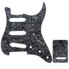 Musiclily SSS Stratocaster Pickguard and Backplate Set for Standard Stratocaster Electric Guitars, Made In the USA/Mexico, 4-Ply Black Pearl