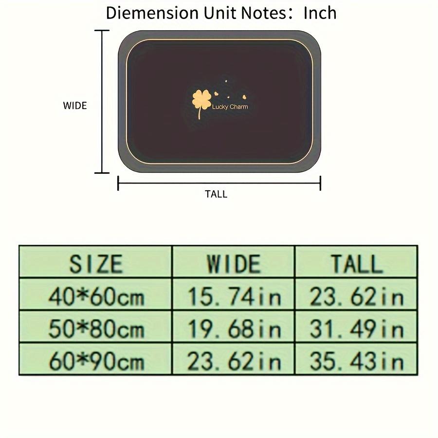 Quick Dry Bathroom Mat, Super Absorbent Diatomite, Non-Slip and Water-Absorbing, Soft and Comfortable