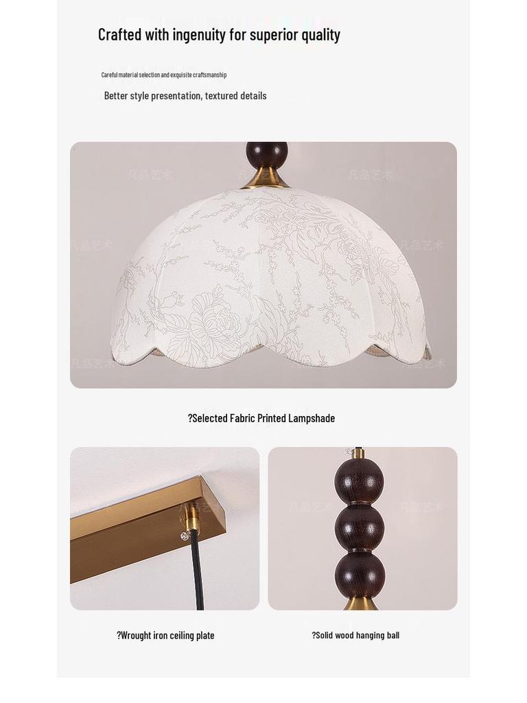 French Vintage Double Head Pendant Light - Retro Wabi-Sabi Style for Dining, Bedroom, or Study