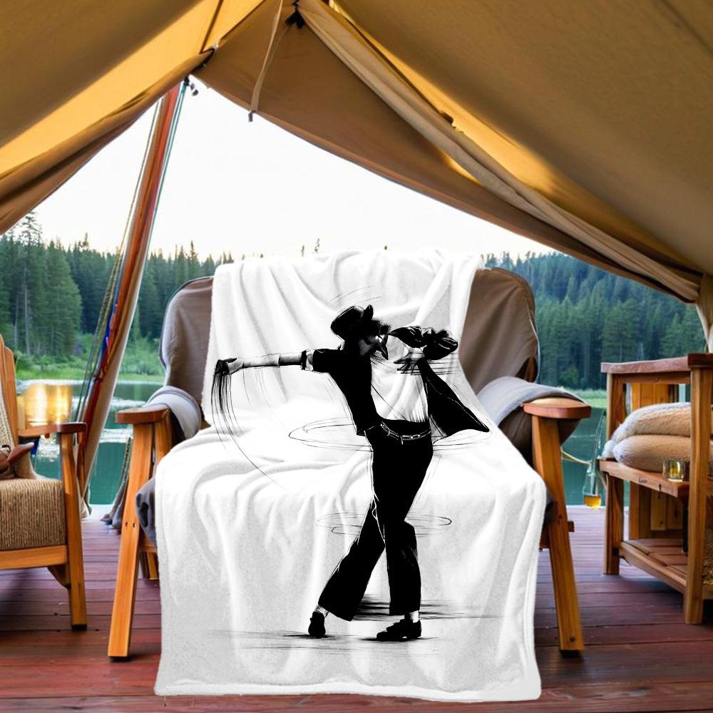 1 Stück Tanzikone Michael Jackson Outdoor-Decke Leichtes Flanell, Weich & Warm, Ganzjahresnutzung für Sofa, Outdoor, Camping, Wohnzimmer023