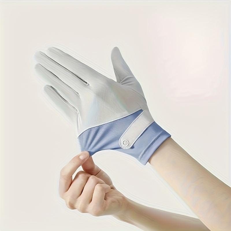 Sun Protection Gloves Breathable Sunscreen Ice Silk Cycling Gloves Anti-UV Anti-Slip Two Finger Flip Top Women Riding Gloves