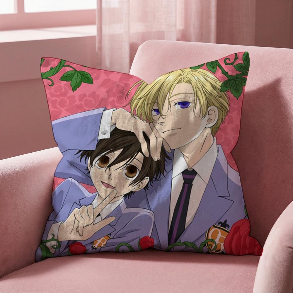 O-Ouran High School ANIME Cushion Cover Multi-Scene Pillow Cover for Home & Car - Reversible, Soft & Durable for Daily Use