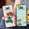 Cartoon-Rugrat Anime Phone Case for Poco X4 M3 F1 X3 NFC M4 5G F4 C40 X3 Pro F3 GT M3 Pro X3 GT Black Soft Cover Luxury Funda