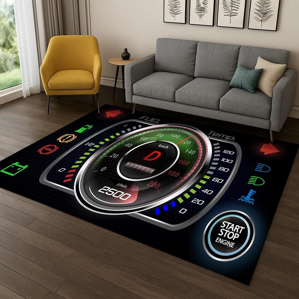 Racing Car Dashboard Screen Carpet Rug for Living Room Sofa Home Bedroom Doormat Kitchen Decor Bedroom Carpets for Living Room