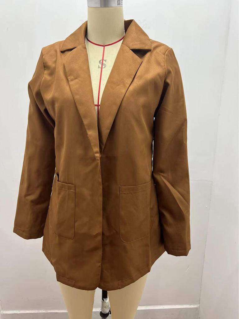 2024 European & American Fashion Women's Slim Lapel Cardigan Blazer - Spring/Autumn Collection