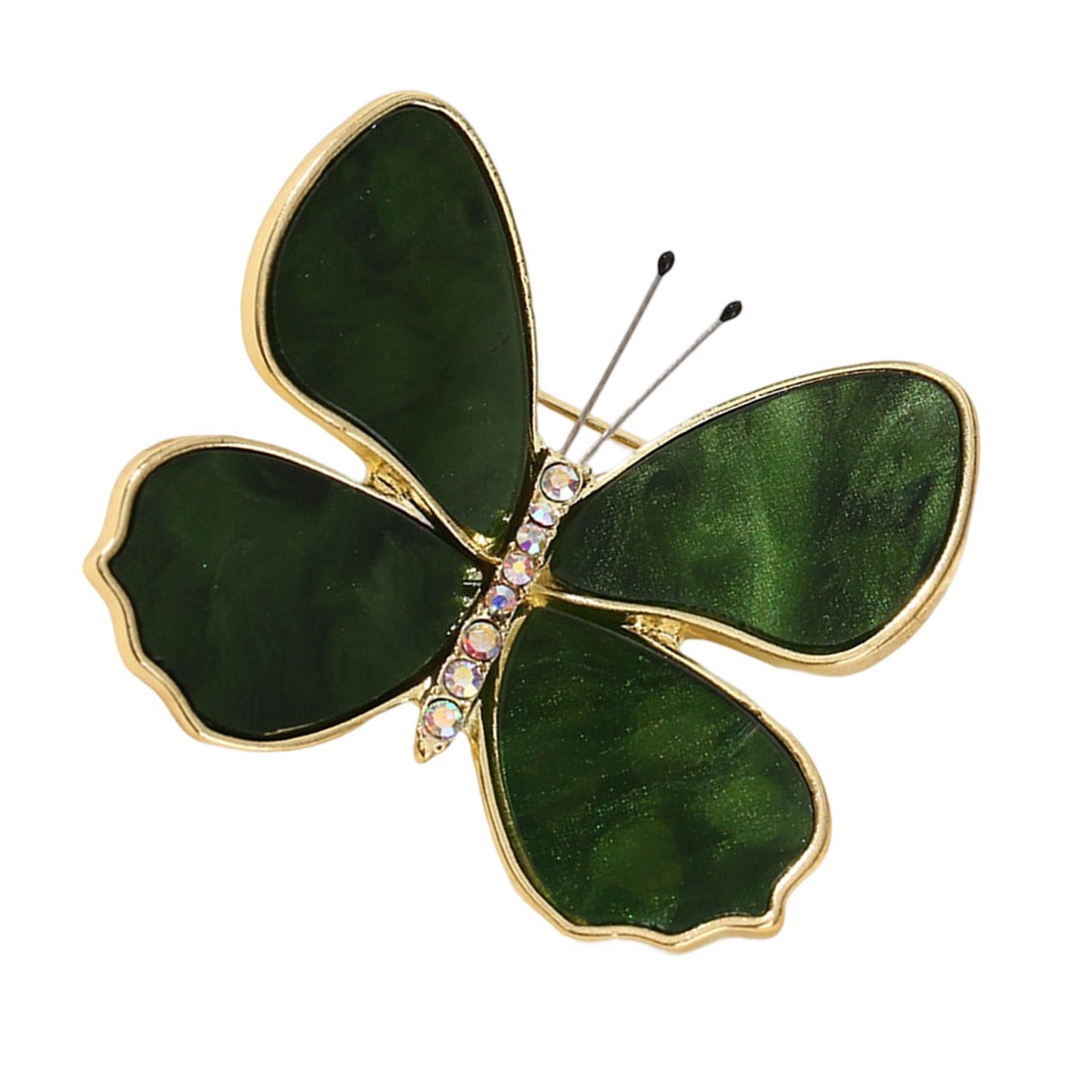

Luxurious Crystal Butterfly Jewelry Pin Premium Metal Construction Dateless Elegances Perfect Gift For Special Occasions зелёный
