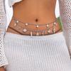 Holiday Starfish Scallop Shell Chain Waist Chain, Beach Coconut Tree Imitation Pearl Fish Tail Bodychain