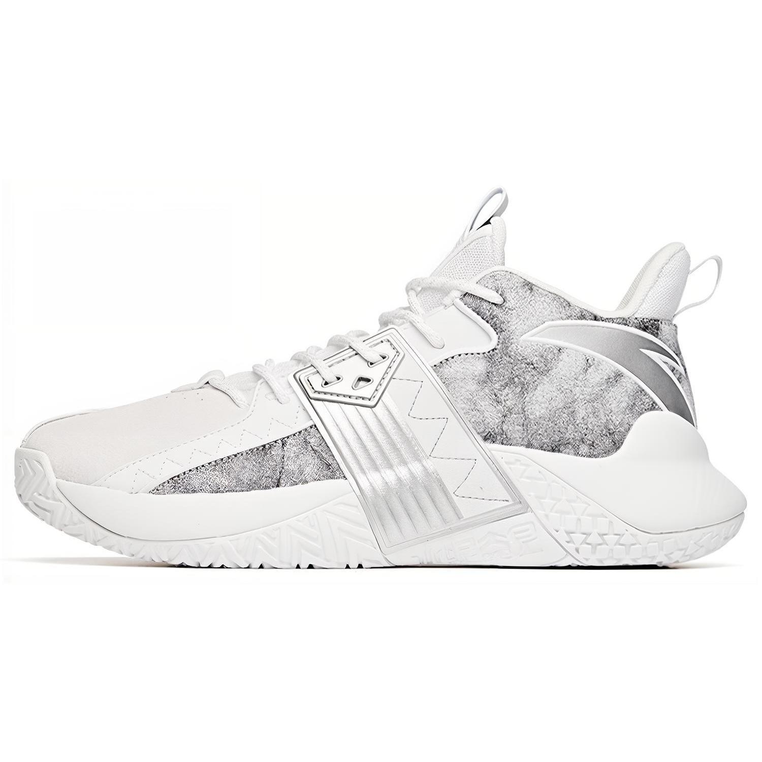 

Anta Cement Killer Low top Basketball Shoes Men s White Gray Silver 112041610-6 39