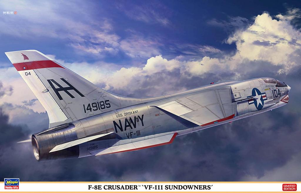 Hasegawa US Navy Crusader Sundowners Plastic Model Kit 07524 1/48 F-8E VF-111