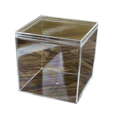 Caixa de plástico transparente quadrada alta para criação de betta, mini caixa de embalagem para doces