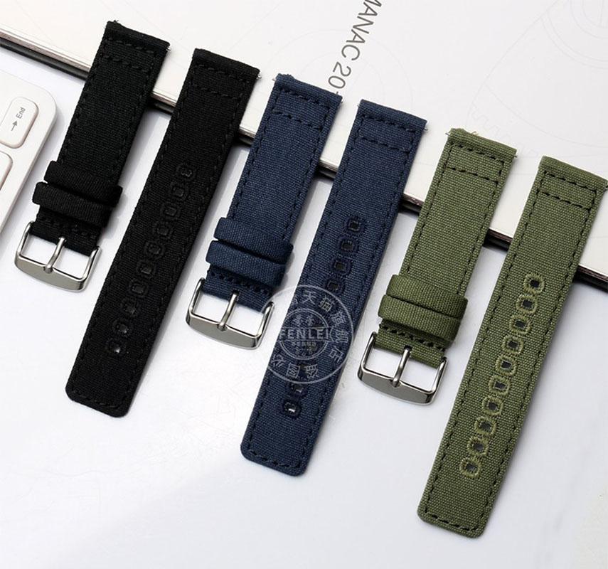 WatchBand for Hamilton Khaki Field H70605731 H70605993 Seiko Sports Watch Strap 18mm 20mm 22mm Army Green Nylon Canvas Bracelet