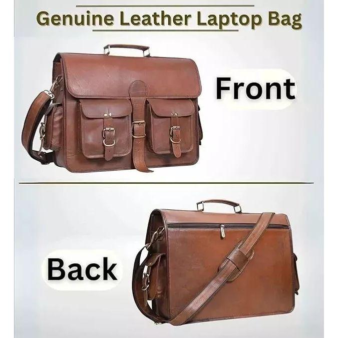 Leather Bag Slim Bag Genuine Men's Shoulder Laptop Messenger Satchel