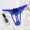 Sexy Women Open Crotch Thongs Lace Panties G-string Pearl Decor Underwear