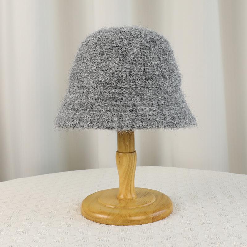 

Winter Outdoor Warm Ear Protection Fisherman Hat Women Bucket Basin Hat Big Head Hat сірий