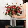 Artificial Roses Flowers for Flower Arrangement Realistic Fake Rose Branches with 4 Head Blooms And 2 Bud for Party Wedding Centerpiece Home Table