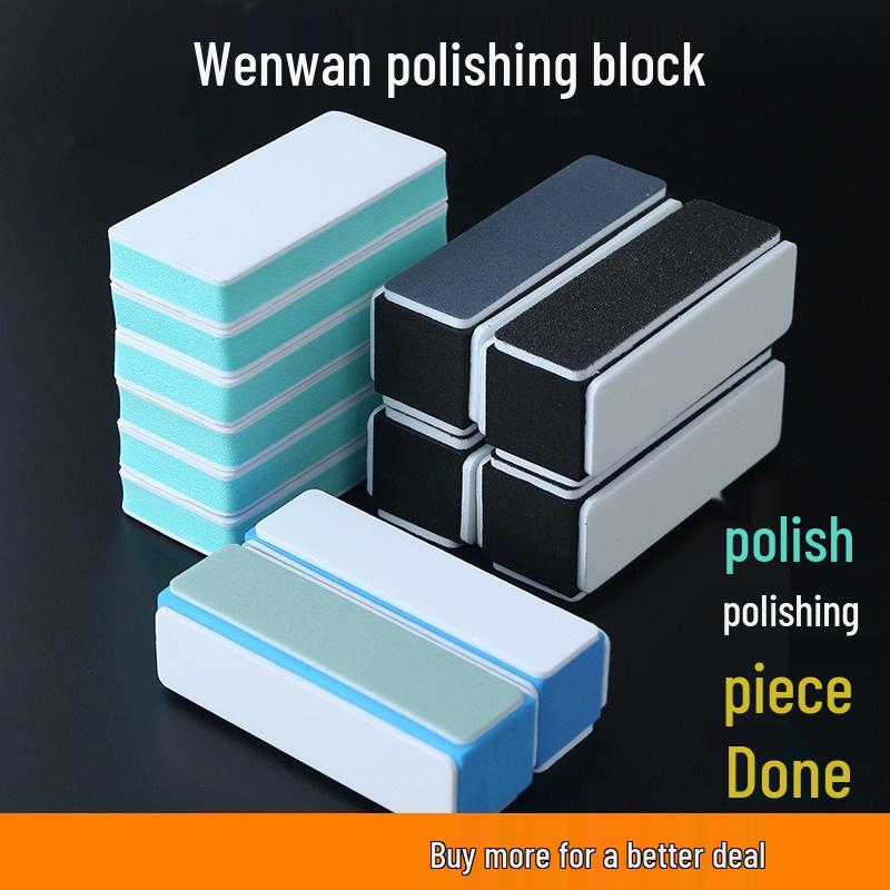 Double-sided Wenwan Polishing Block: Multi-surface Sandpaper and Sponge Tool