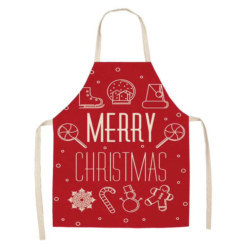 Linen Merry Christmas Apron Christmas Decorations for Home Kitchen Accessories 2025 Christmas Natal Navidad 2025 New Year Gifts