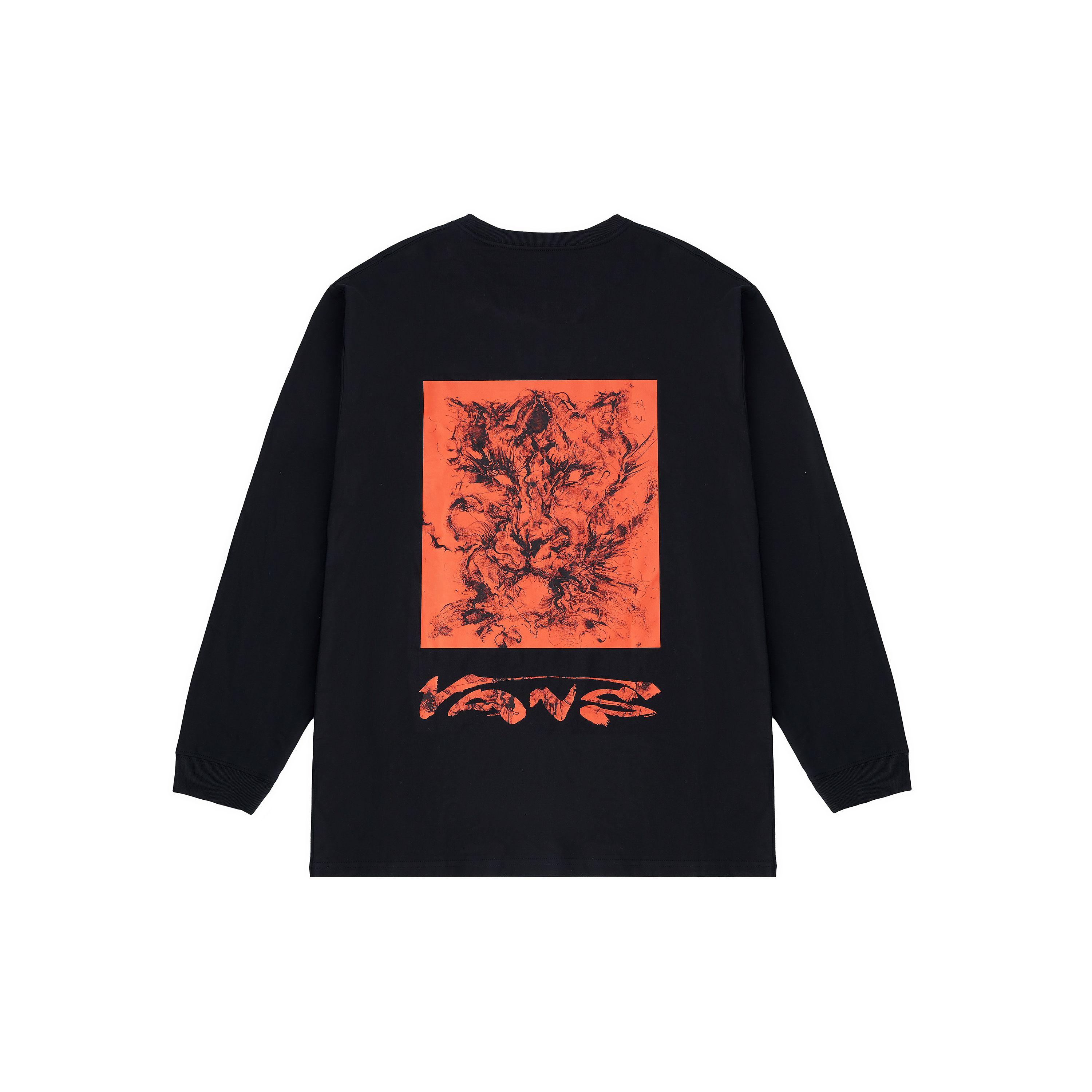 Футболка Vans X HuaTunan Collaboration Year Of The Tiger Series с принтом, спортивная, с круглым вырезом, длинными рукавами, унисекс, топы, черный цвет VN0A7YI1BLK XS red