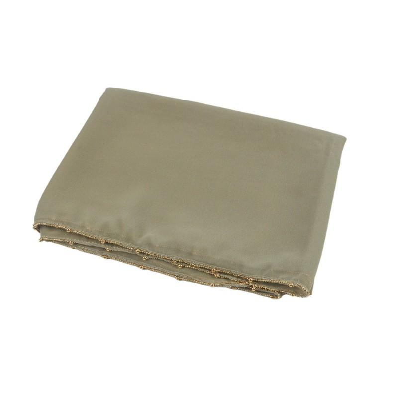 Lightweight Chiffon Scarf With Gold Chain Trim Womens Head Wrap One-Sided Solid Color
