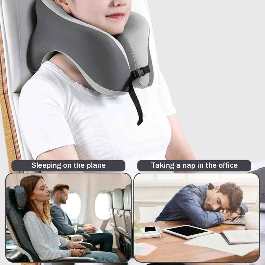 2-in-1 Travel Pillow Face Down with Cooling Gel Memory Foam Face Pillow for Relax Arms Sleeping On the Table During Lunch Break