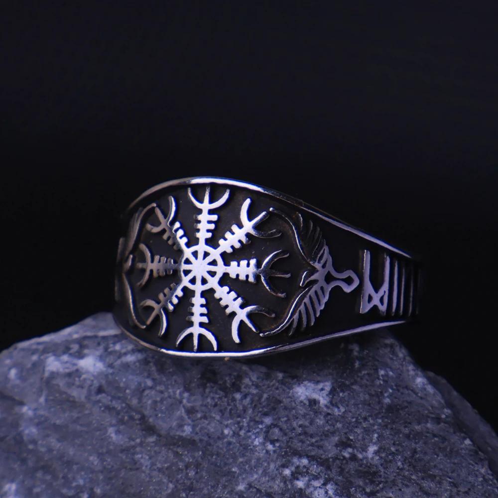 

Винтажное кольцо викинга из нержавеющей стали для мужчин и женщин, скандинавский амулет, компас, руна, кольцо Валькнут, ювелирное изделие в разных стилях, подарок для парня 11