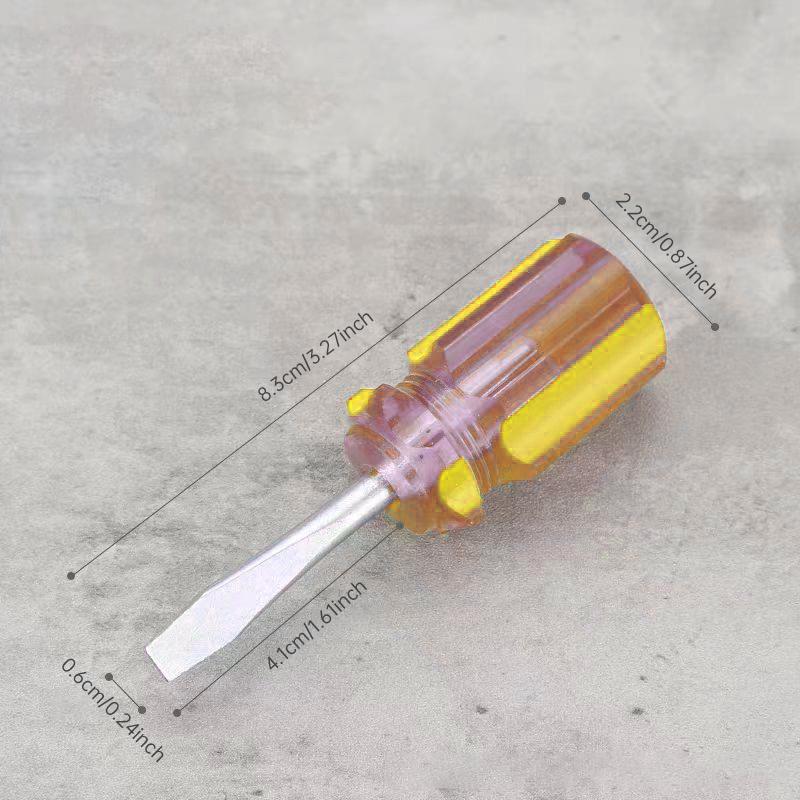 Mini Dual-purpose Small Screwdriver Dual-purpose Matching Cross Shaped Radish Head Short Fat Single Use Transparent Screwdriver